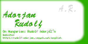 adorjan rudolf business card